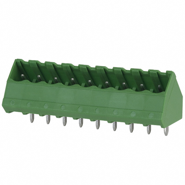 9 Position Terminal Block Header, Male Pins, Shrouded (4 Side) 0.200